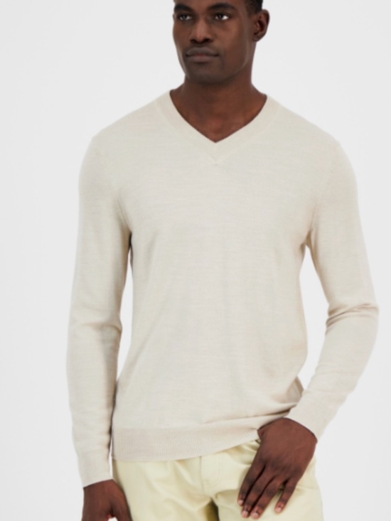 Other - Alfani Men's Long-Sleeve V-Neck Merino Sweater, Size XXL NWT
